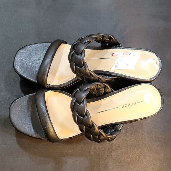 BRAND NEW REPORT DOUBLE STRAP ROUND OPEN TOE BLOCK HEEL SANDAL - Picture 6 of 14